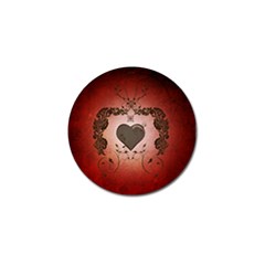 Wonderful Heart With Decorative Elements Golf Ball Marker