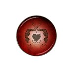 Wonderful Heart With Decorative Elements Hat Clip Ball Marker (4 pack) Front