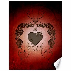 Wonderful Heart With Decorative Elements Canvas 18  X 24  by FantasyWorld7