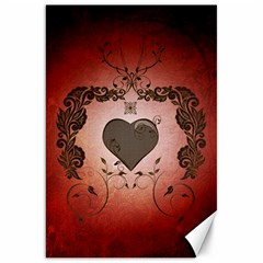 Wonderful Heart With Decorative Elements Canvas 20  X 30  by FantasyWorld7