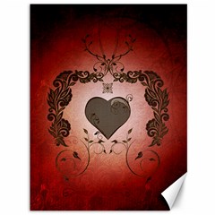 Wonderful Heart With Decorative Elements Canvas 36  X 48  by FantasyWorld7