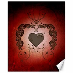 Wonderful Heart With Decorative Elements Canvas 11  X 14  by FantasyWorld7