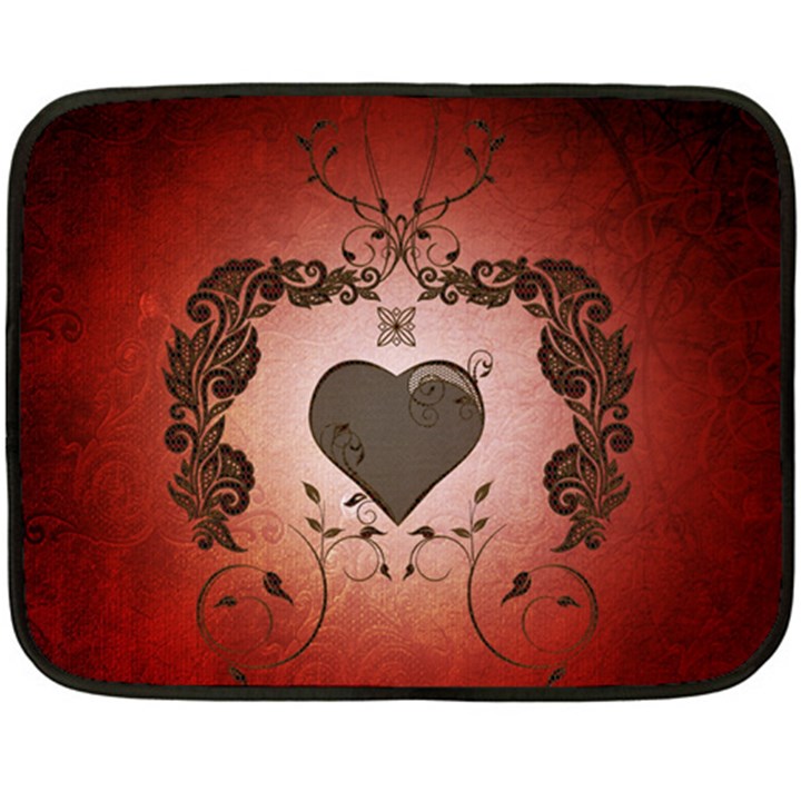 Wonderful Heart With Decorative Elements Double Sided Fleece Blanket (Mini) 