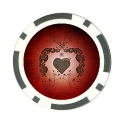 Wonderful Heart With Decorative Elements Poker Chip Card Guard (10 Pack) by FantasyWorld7