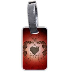 Wonderful Heart With Decorative Elements Luggage Tags (one Side)  by FantasyWorld7