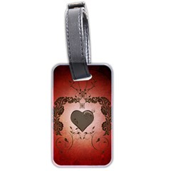 Wonderful Heart With Decorative Elements Luggage Tags (two Sides) by FantasyWorld7