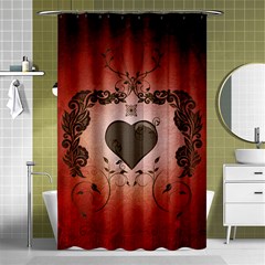 Wonderful Heart With Decorative Elements Shower Curtain 48  X 72  (small)  by FantasyWorld7