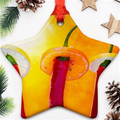 Three Red Chili Peppers Ornament (star) by FunnyCow