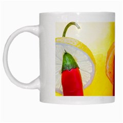 Three Red Chili Peppers White Mugs by FunnyCow