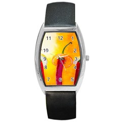 Three Red Chili Peppers Barrel Style Metal Watch by FunnyCow