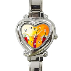 Three Red Chili Peppers Heart Italian Charm Watch by FunnyCow