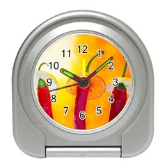 Three Red Chili Peppers Travel Alarm Clock by FunnyCow