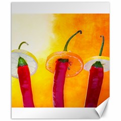 Three Red Chili Peppers Canvas 8  X 10  by FunnyCow