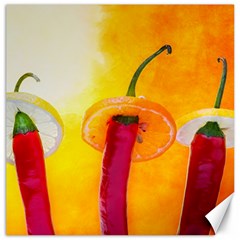 Three Red Chili Peppers Canvas 20  X 20  by FunnyCow