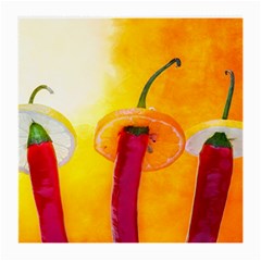 Three Red Chili Peppers Medium Glasses Cloth (2-side) by FunnyCow