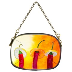 Three Red Chili Peppers Chain Purse (one Side) by FunnyCow