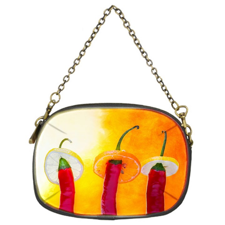 Three Red Chili Peppers Chain Purse (One Side)