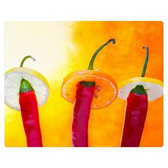 Three Red Chili Peppers Double Sided Flano Blanket (medium)  by FunnyCow