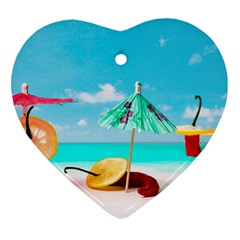 Red Chili Peppers On The Beach Ornament (heart) by FunnyCow