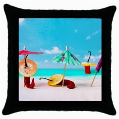 Red Chili Peppers On The Beach Throw Pillow Case (black) by FunnyCow