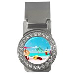 Red Chili Peppers On The Beach Money Clips (CZ)  Front