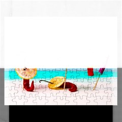 Red Chili Peppers On The Beach Rectangular Jigsaw Puzzl by FunnyCow