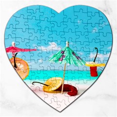 Red Chili Peppers On The Beach Jigsaw Puzzle (heart) by FunnyCow