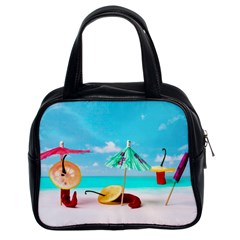 Red Chili Peppers On The Beach Classic Handbag (two Sides) by FunnyCow