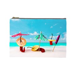 Red Chili Peppers On The Beach Cosmetic Bag (large) by FunnyCow