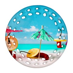 Red Chili Peppers On The Beach Ornament (round Filigree) by FunnyCow