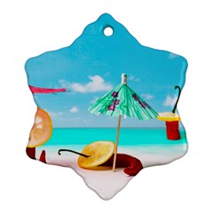 Red Chili Peppers On The Beach Ornament (snowflake) by FunnyCow