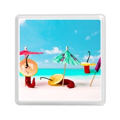 Red Chili Peppers On The Beach Memory Card Reader (square) by FunnyCow