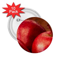 Three Red Apples 2 25  Buttons (10 Pack)  by FunnyCow