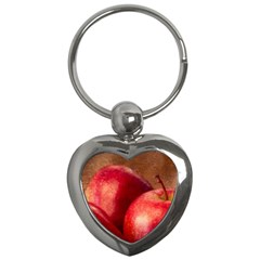 Three Red Apples Key Chains (heart)  by FunnyCow