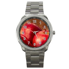 Three Red Apples Sport Metal Watch by FunnyCow