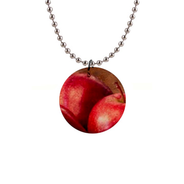 Three Red Apples Button Necklaces