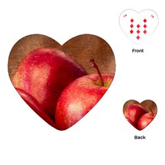 Three Red Apples Playing Cards (heart)  by FunnyCow