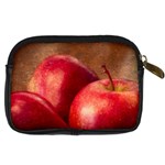 Three Red Apples Digital Camera Leather Case Back