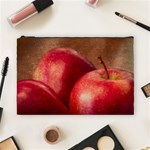 Three Red Apples Cosmetic Bag (Large) Front