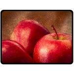 Three Red Apples Fleece Blanket (Large)  80 x60  Blanket Front