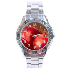 Three Red Apples Stainless Steel Analogue Watch by FunnyCow