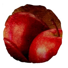 Three Red Apples Large 18  Premium Round Cushions by FunnyCow