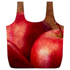 Three Red Apples Full Print Recycle Bag (xl) by FunnyCow