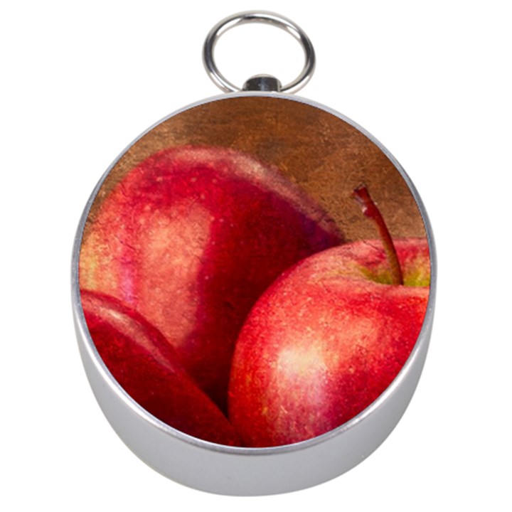 Three Red Apples Silver Compasses