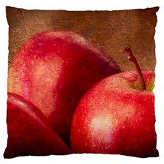 Three Red Apples Large Flano Cushion Case (one Side) by FunnyCow