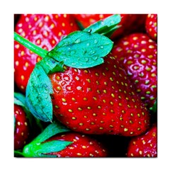 Red Strawberries Tile Coasters by FunnyCow