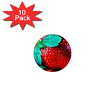 Red Strawberries 1  Mini Buttons (10 pack)  Front