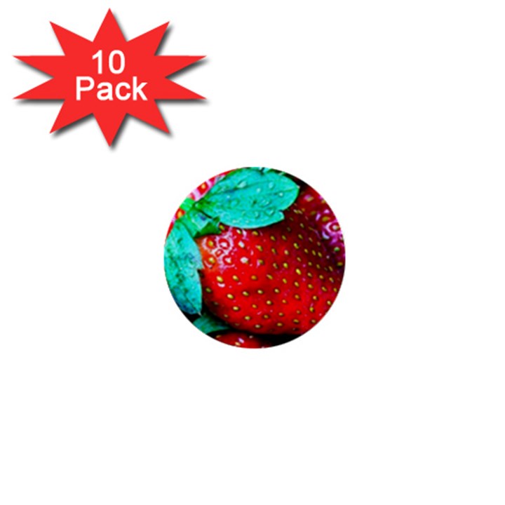 Red Strawberries 1  Mini Buttons (10 pack) 