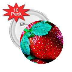 Red Strawberries 2 25  Buttons (10 Pack)  by FunnyCow