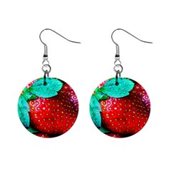 Red Strawberries Mini Button Earrings by FunnyCow